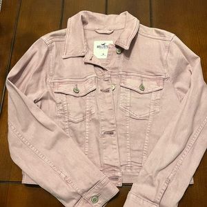 Hollister cropped lilac jean jacket.